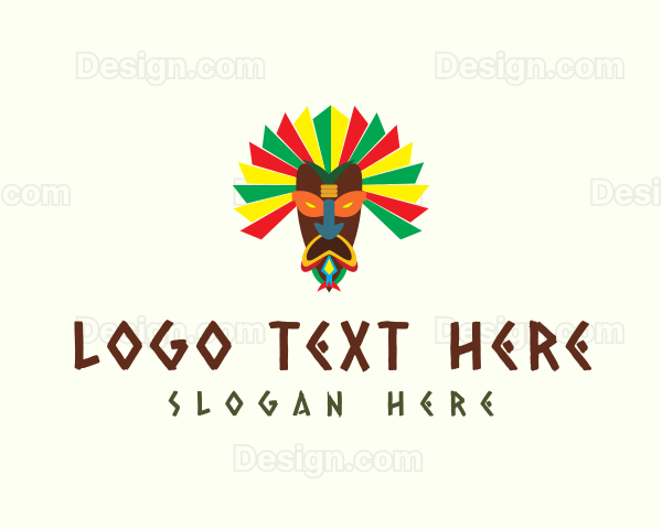 Colorful Tribal Mask Logo