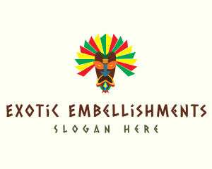 Colorful Tribal Mask  logo design