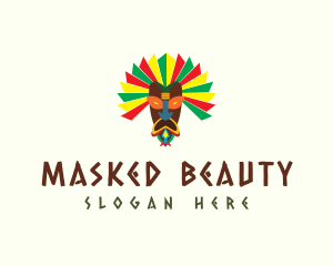 Colorful Tribal Mask  logo design