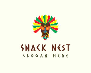 Colorful Tribal Mask  logo design