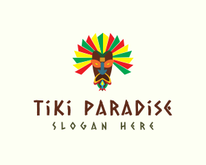 Colorful Tribal Mask  logo design