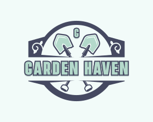 Lawn Gardening Shovel logo design