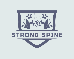 Strong Hand Dumbell Gym logo design