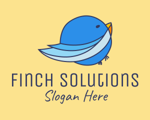 Round Blue Bird  logo design