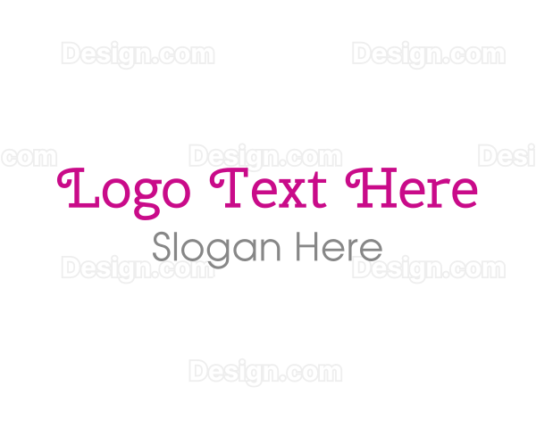 Curly Pink  Typeface Logo