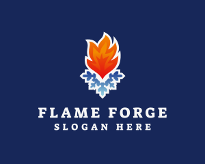 Snow Flame Ventilation logo design