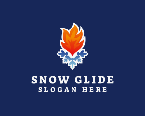 Snow Flame Ventilation logo design