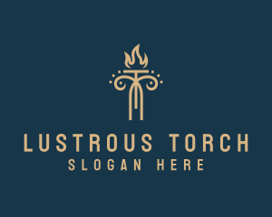 Torch Column Structure logo design