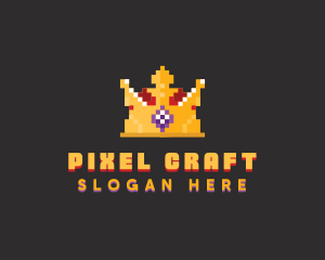 Pixelated Royal Crown logo design