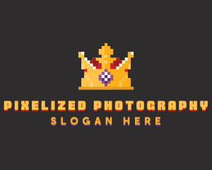 Pixelated Royal Crown logo design