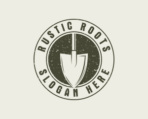 Rustic Garden Shovel logo design