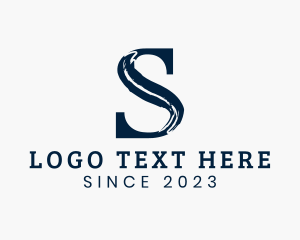 Paint Stroke Letter S logo