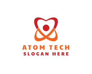 Medical Heart Atom logo design