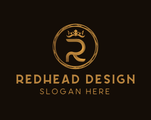 Golden Letter R Designer logo design