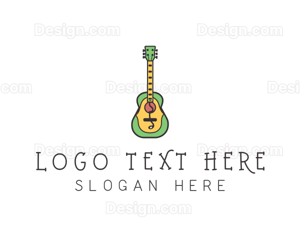 Colorful Music Guitar Logo