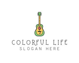 Colorful Music Guitar logo design