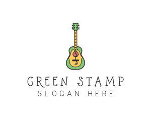 Colorful Music Guitar logo design