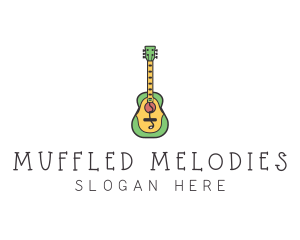 Colorful Music Guitar logo design