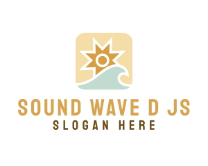 Tropical Ocean Sun Wave logo design