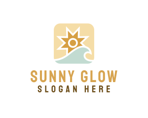 Tropical Ocean Sun Wave logo design