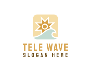 Tropical Ocean Sun Wave logo design