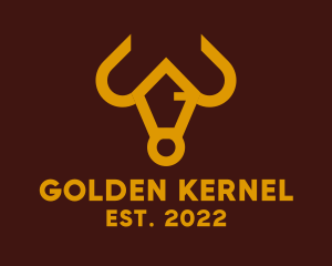 Golden Bull Animal logo design