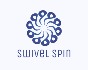 Abstract Blue Flower Swirl logo