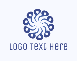 Rotate - Abstract Blue Flower Swirl logo design