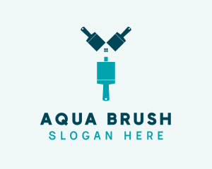 House Paint Brushes logo design