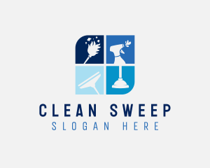 Cleaning Housekeeping Tools logo design