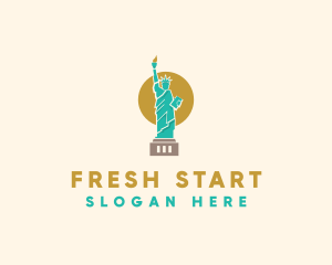 Statue Lady Liberty  logo design