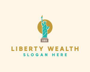 Statue Lady Liberty  logo design