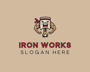 Strong Engine Piston logo design