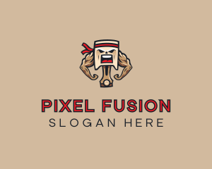 Strong Engine Piston logo design