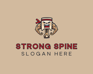 Strong Engine Piston logo design