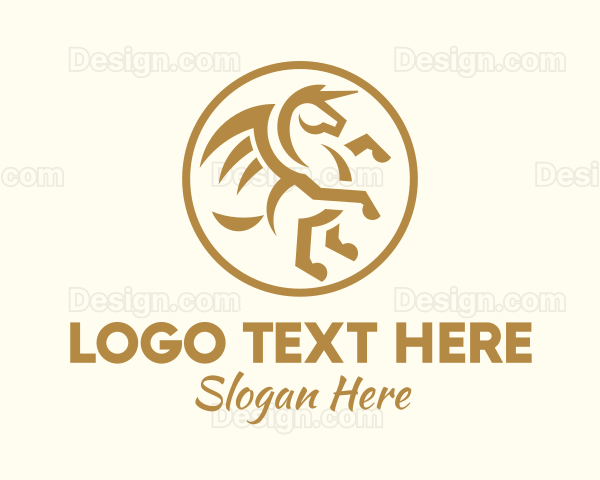 Medieval Pegasus Badge Logo