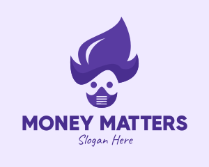 Purple Face Mask Person logo