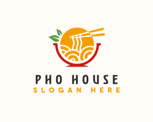 Pho Noodles Bowl logo design