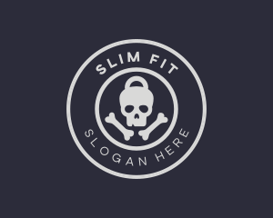 Kettle Bell Skull  logo design