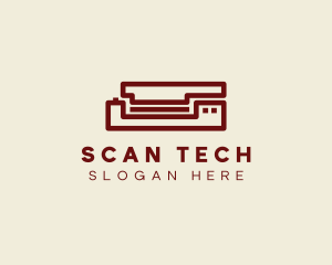 Simple Red Scanner  logo design