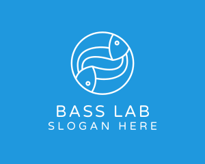 Minimalist Fish Line Art logo design