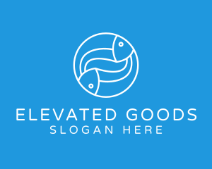 Minimalist Fish Line Art logo design