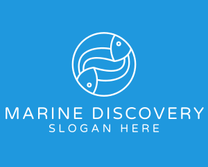 Minimalist Fish Line Art logo design