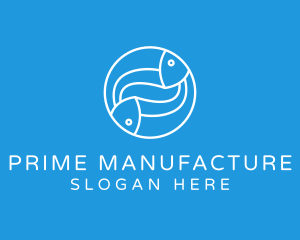 Minimalist Fish Line Art logo design