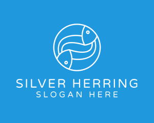 Minimalist Fish Line Art logo design