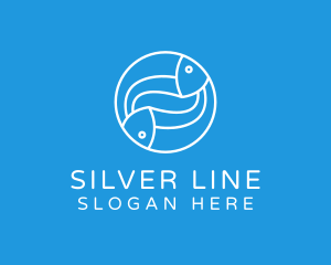 Minimalist Fish Line Art logo design