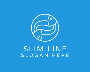 Minimalist Fish Line Art logo design