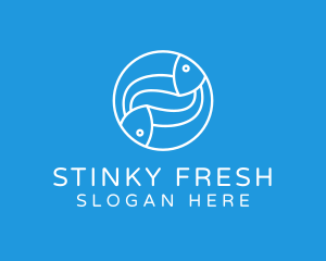 Minimalist Fish Line Art logo design