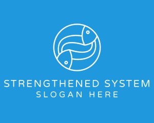 Minimalist Fish Line Art logo design