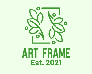 Natural Leaf Frame logo design